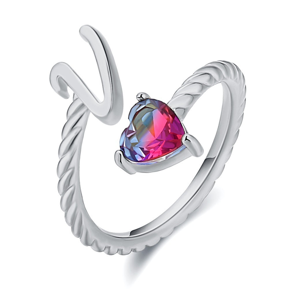 Love Letter Heart Ring - 925 Sterling Silver Fashion Statement Ring
