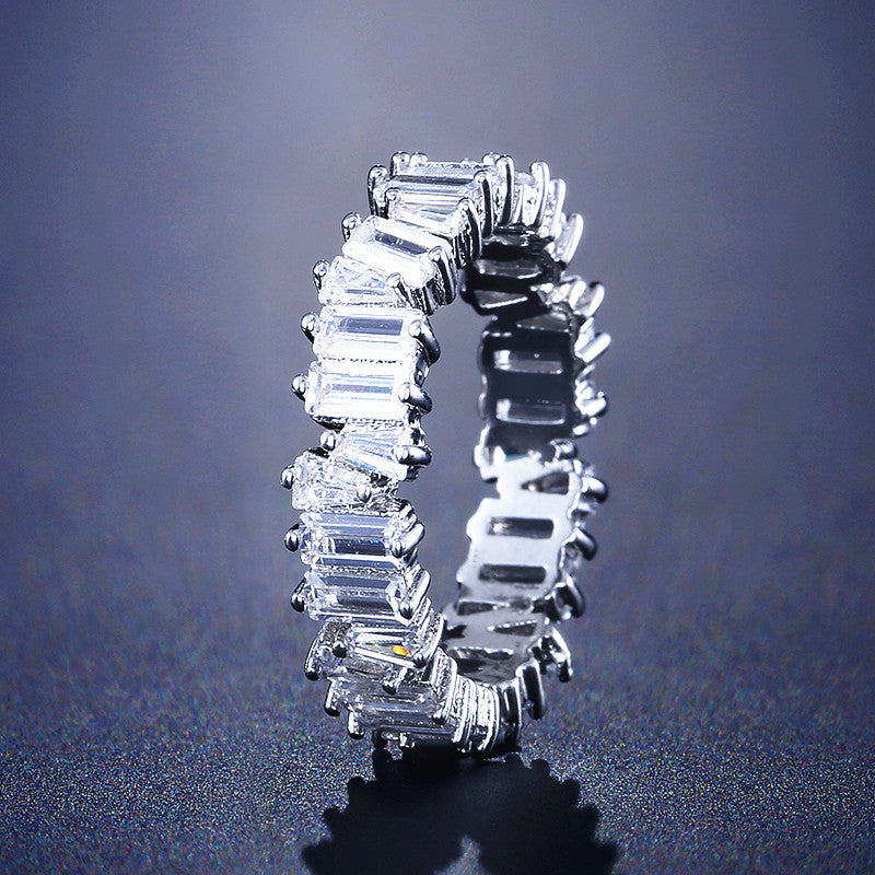 Colorful Crystals Ring Micro Inlay AAA Zircon