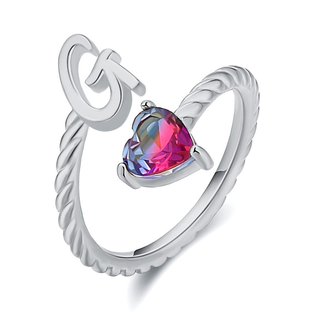 Love Letter Heart Ring - 925 Sterling Silver Fashion Statement Ring