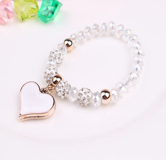 Elastic Crystal Heart Bracelet & Bangle