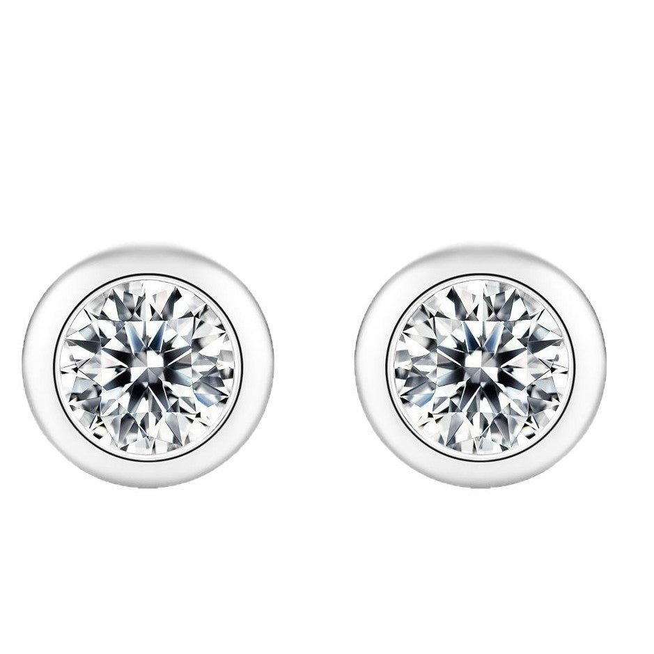 Moissanite Bubble Stud Earrings - S925 Silver Simple Perception Style