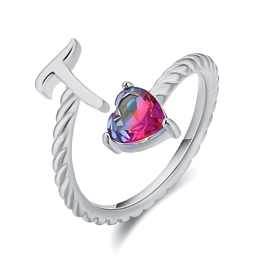 Love Letter Heart Ring - 925 Sterling Silver Fashion Statement Ring