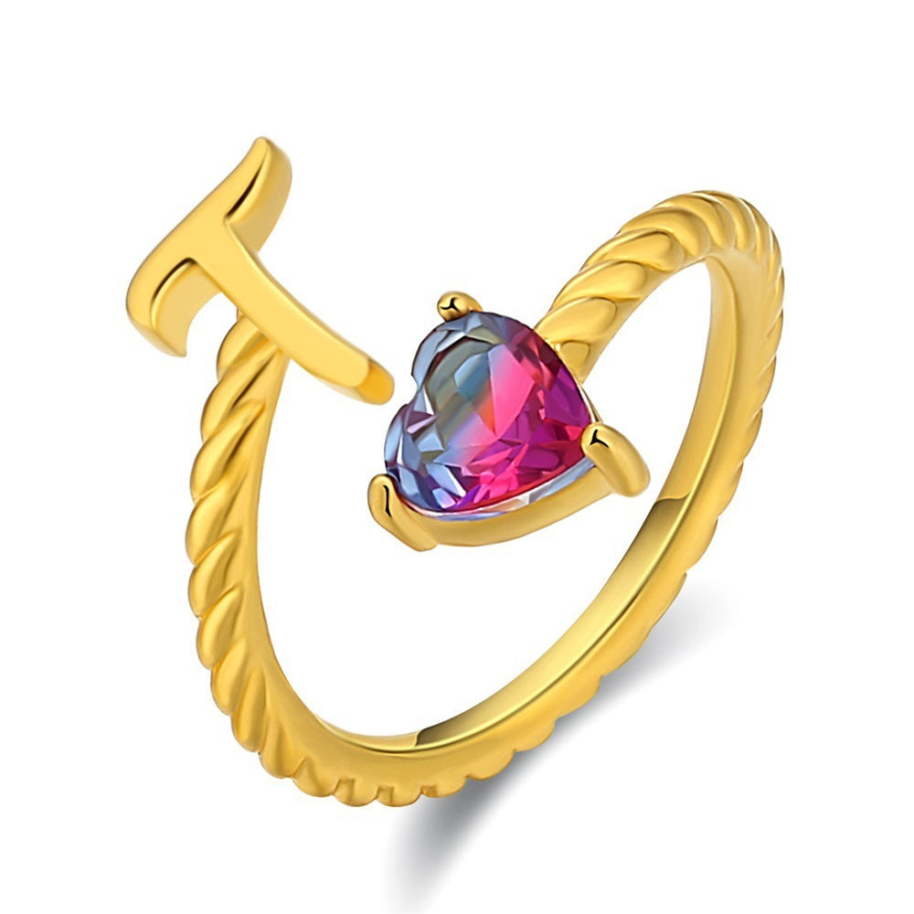 Love Letter Heart Ring - 925 Sterling Silver Fashion Statement Ring
