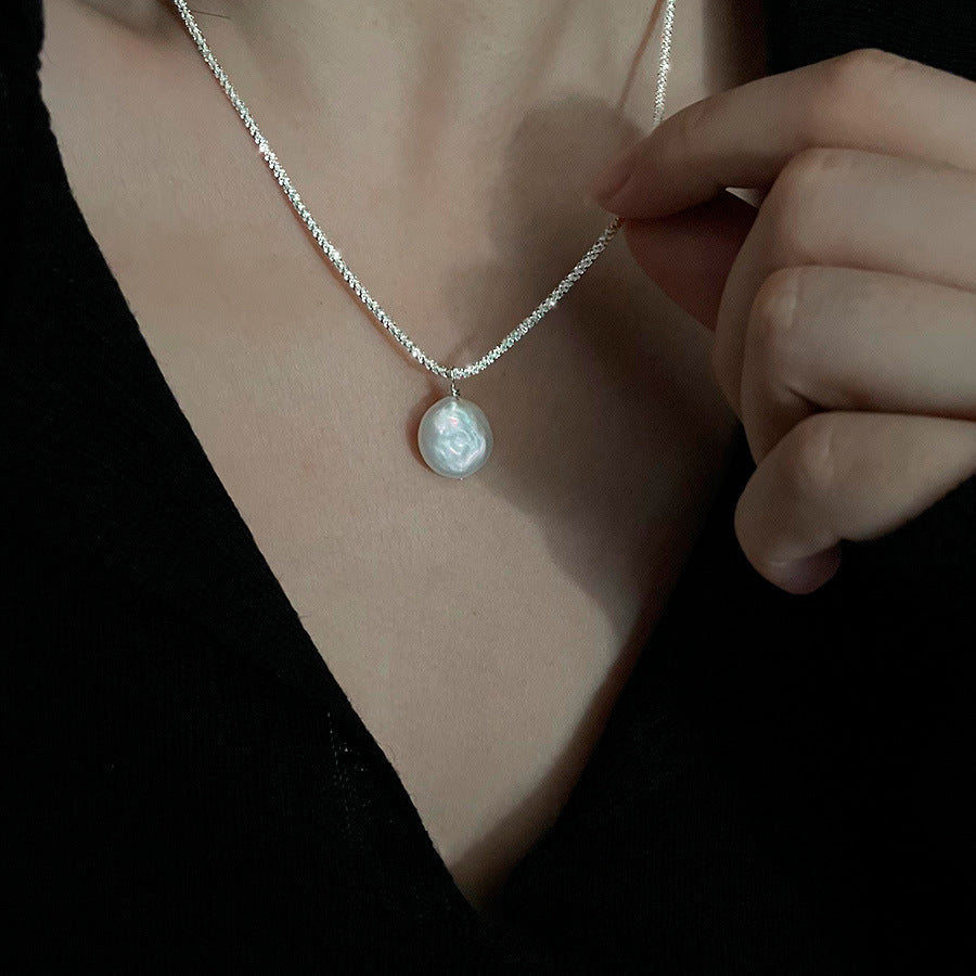 S925 Sterling Silver Baroque Pearl Necklace - Elegant Freshwater Pearl Jewelry USA