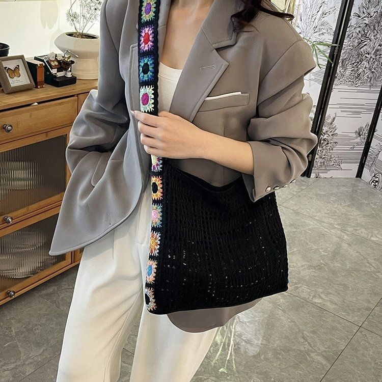 Knitted Bag Large Capacity - Women's Woven Tote Handbag