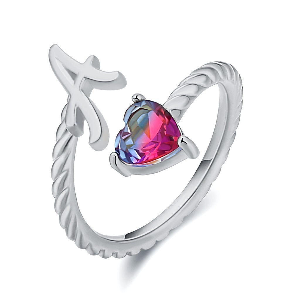 Love Letter Heart Ring - 925 Sterling Silver Fashion Statement Ring