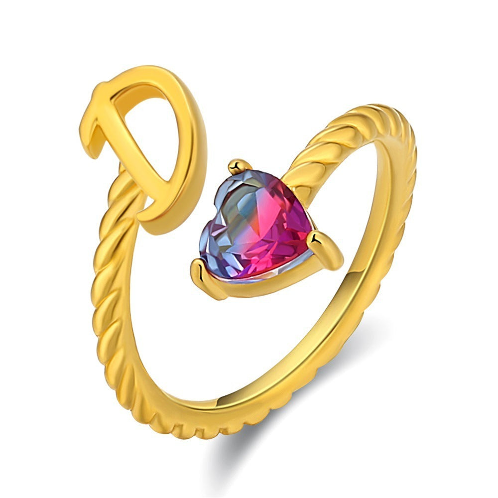 Love Letter Heart Ring - 925 Sterling Silver Fashion Statement Ring