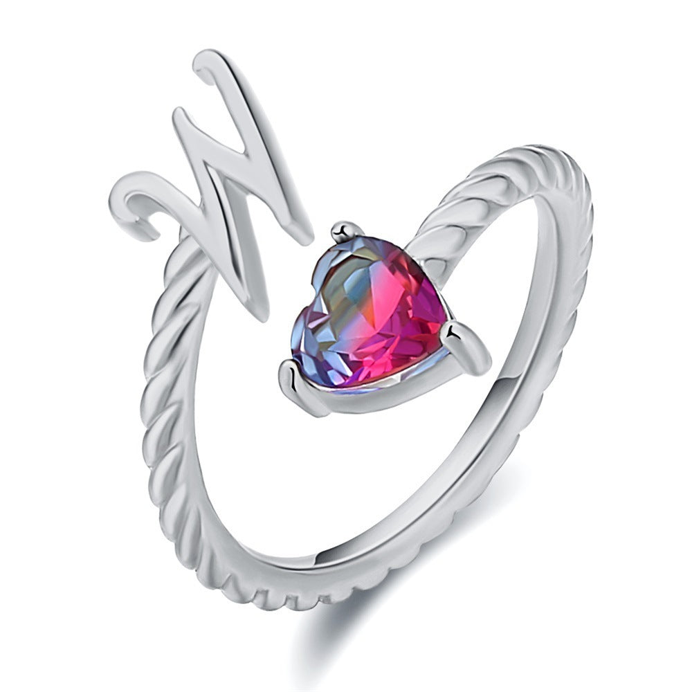 Love Letter Heart Ring - 925 Sterling Silver Fashion Statement Ring