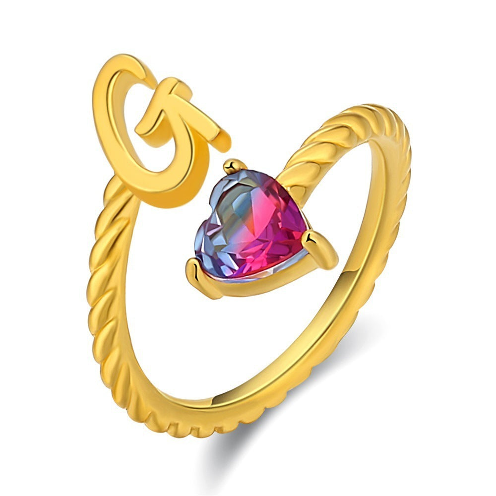 Love Letter Heart Ring - 925 Sterling Silver Fashion Statement Ring