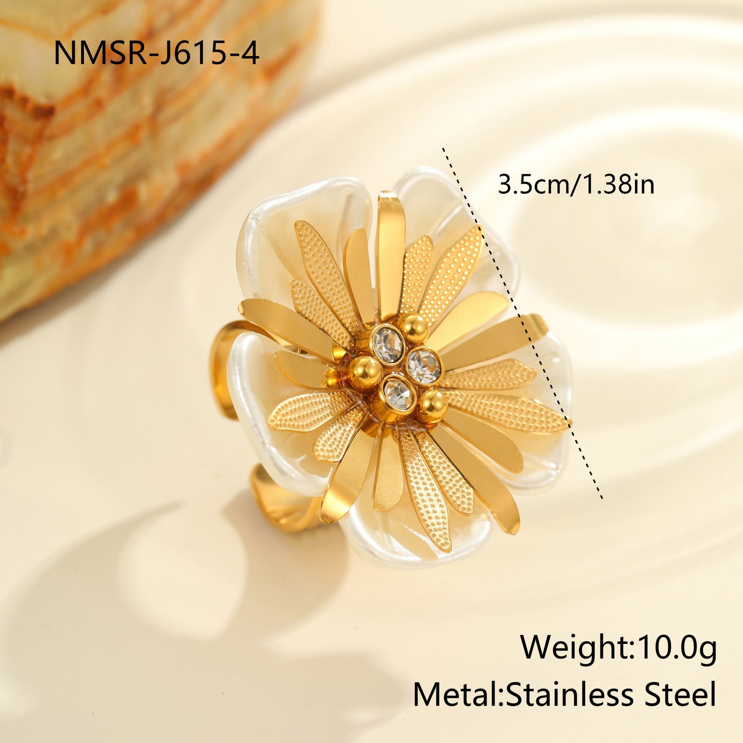 Colorful Flower Ring - Dopamine Vibes Adjustable Floral Jewelry USA