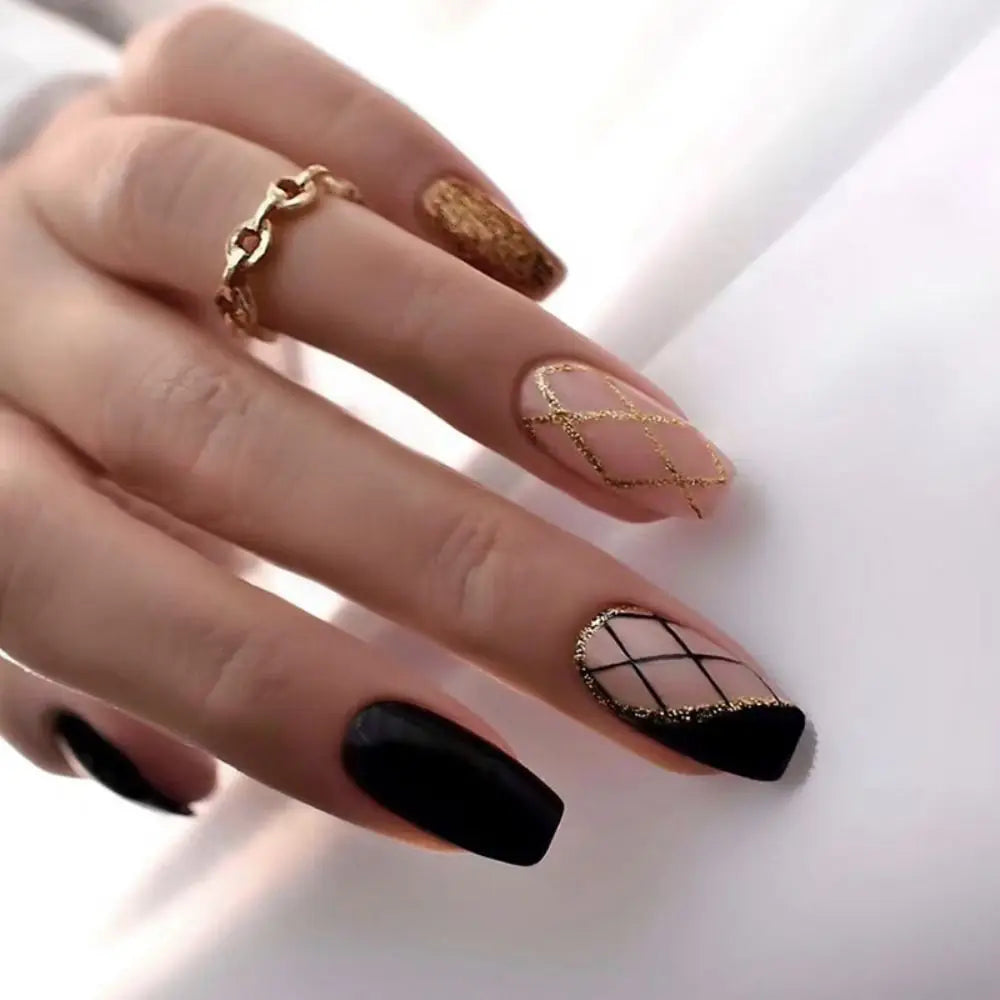 Ballerina Fake Nails French Detachable With design False Nails Full Cover Press on Nails
