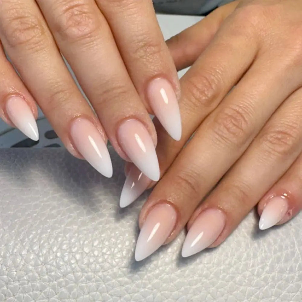 24Pcs Long Almond False Nails Various Styles French Press On Nails Newest Fake Nails DIY Manicure Detachable Nail Tips
