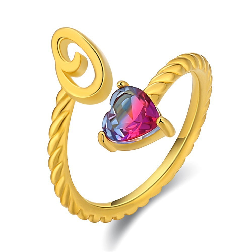 Love Letter Heart Ring - 925 Sterling Silver Fashion Statement Ring