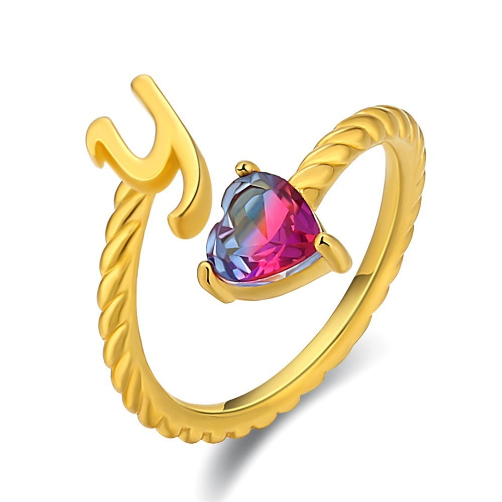 Love Letter Heart Ring - 925 Sterling Silver Fashion Statement Ring