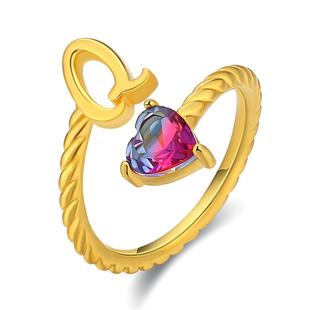 Love Letter Heart Ring - 925 Sterling Silver Fashion Statement Ring