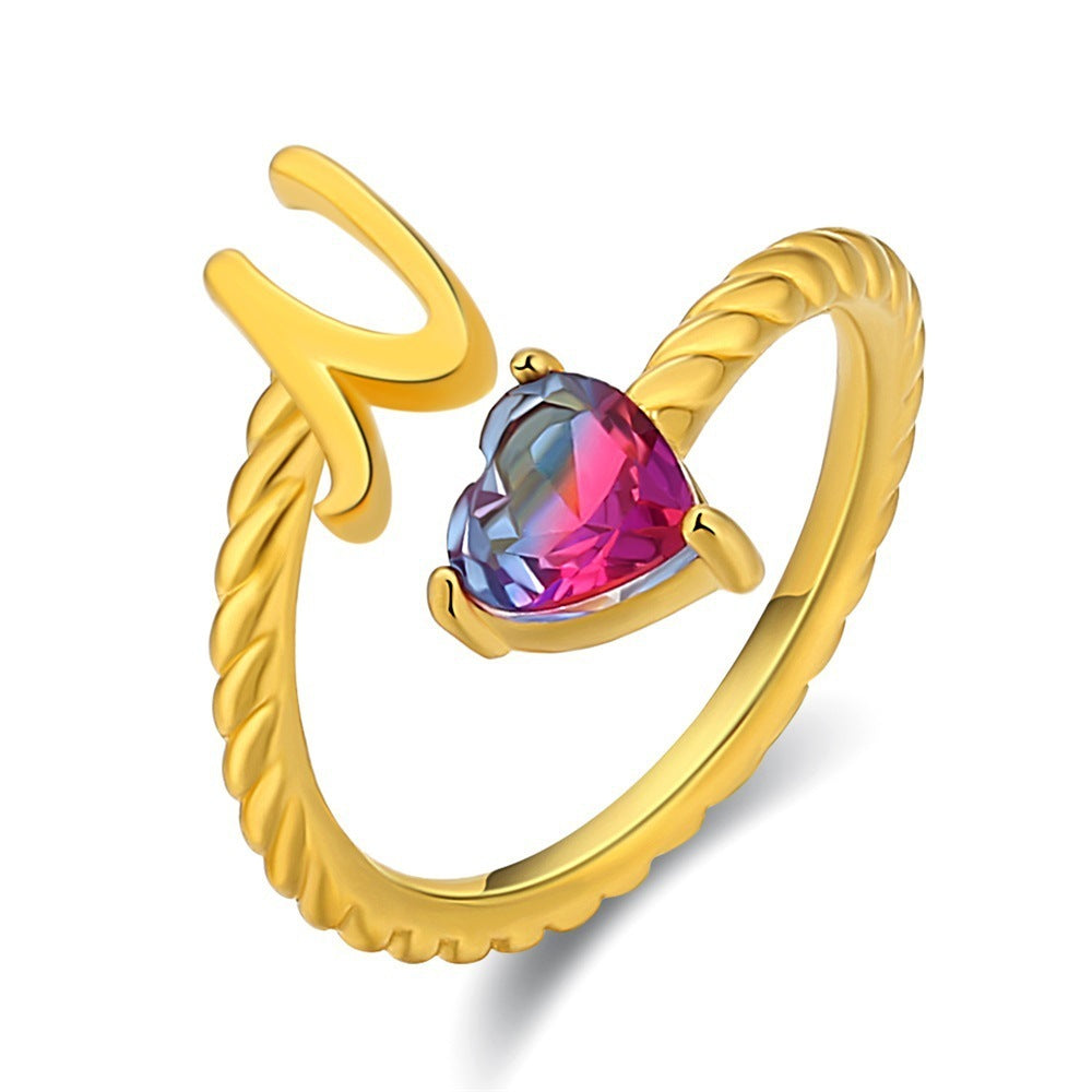 Love Letter Heart Ring - 925 Sterling Silver Fashion Statement Ring