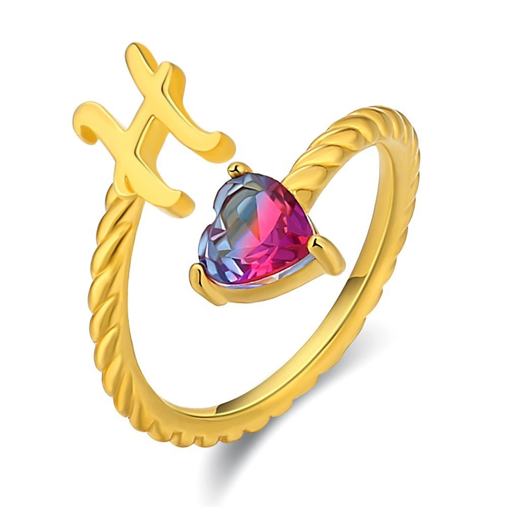 Love Letter Heart Ring - 925 Sterling Silver Fashion Statement Ring
