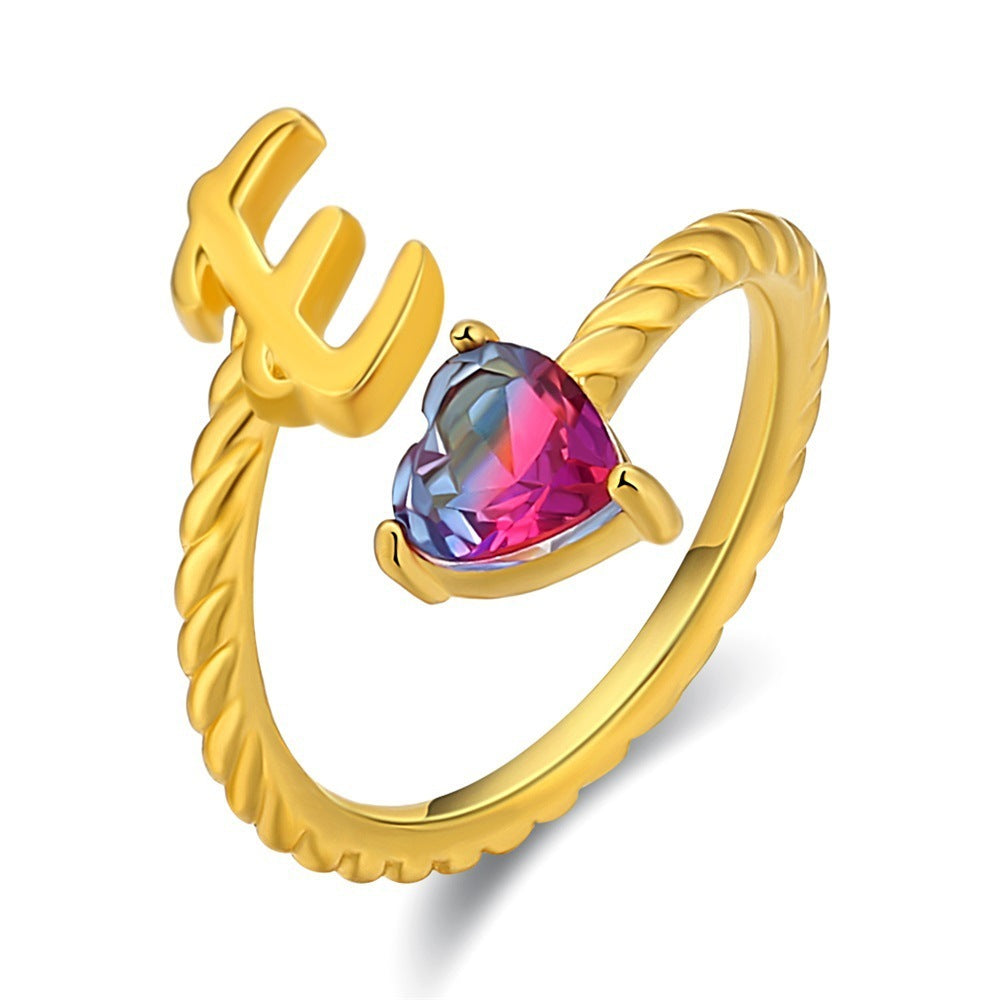 Love Letter Heart Ring - 925 Sterling Silver Fashion Statement Ring