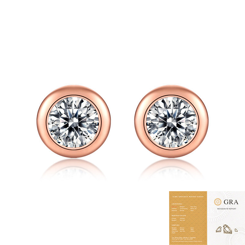 Moissanite Bubble Stud Earrings - S925 Silver Simple Perception Style