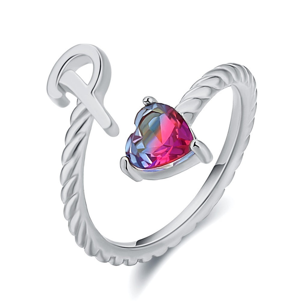 Love Letter Heart Ring - 925 Sterling Silver Fashion Statement Ring