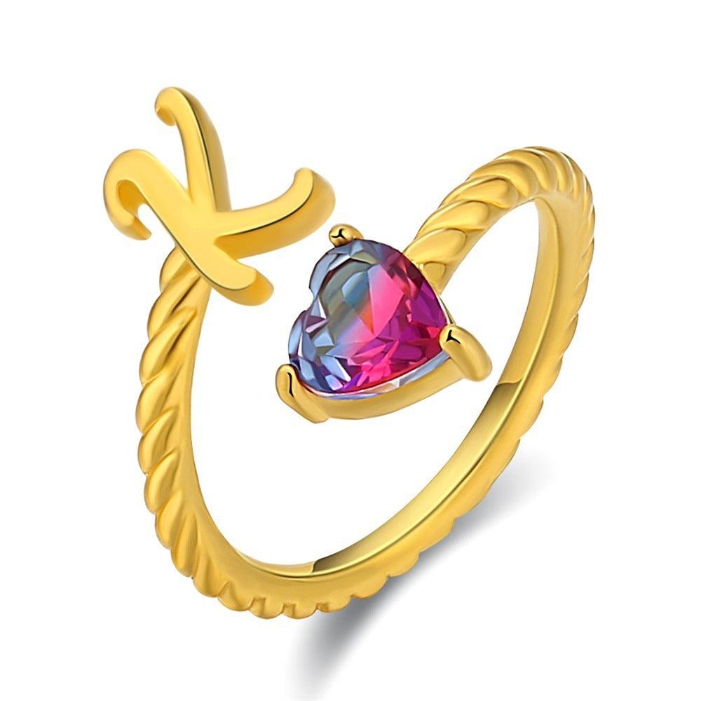 Love Letter Heart Ring - 925 Sterling Silver Fashion Statement Ring