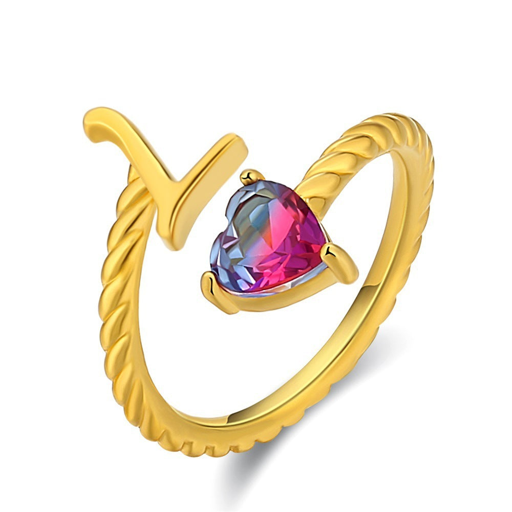 Love Letter Heart Ring - 925 Sterling Silver Fashion Statement Ring