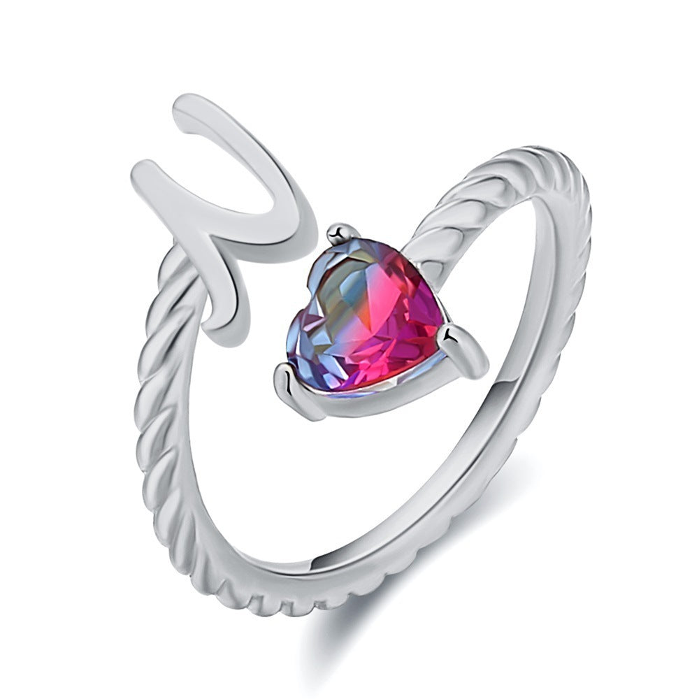 Love Letter Heart Ring - 925 Sterling Silver Fashion Statement Ring