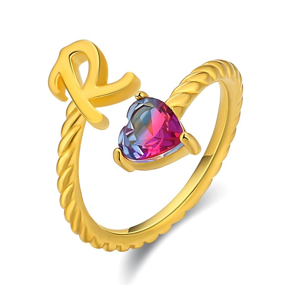Love Letter Heart Ring - 925 Sterling Silver Fashion Statement Ring
