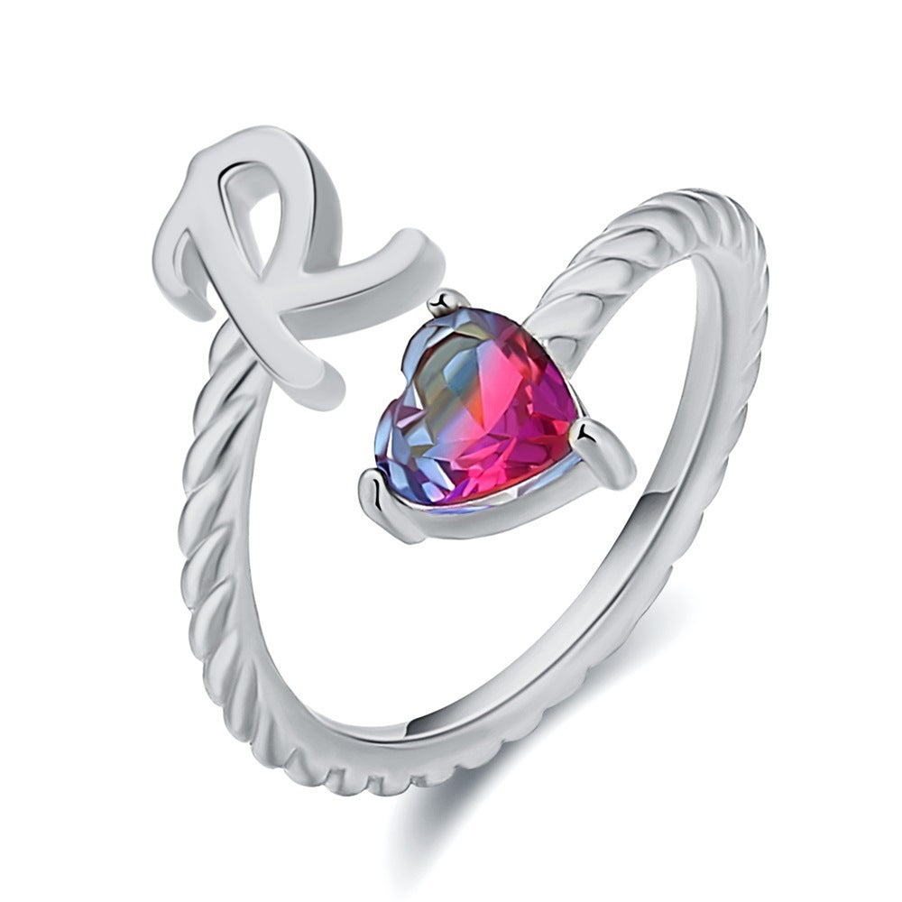 Love Letter Heart Ring - 925 Sterling Silver Fashion Statement Ring