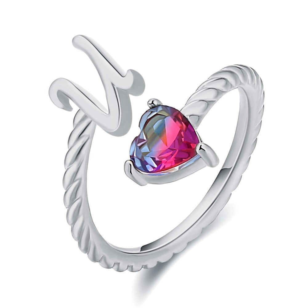 Love Letter Heart Ring - 925 Sterling Silver Fashion Statement Ring