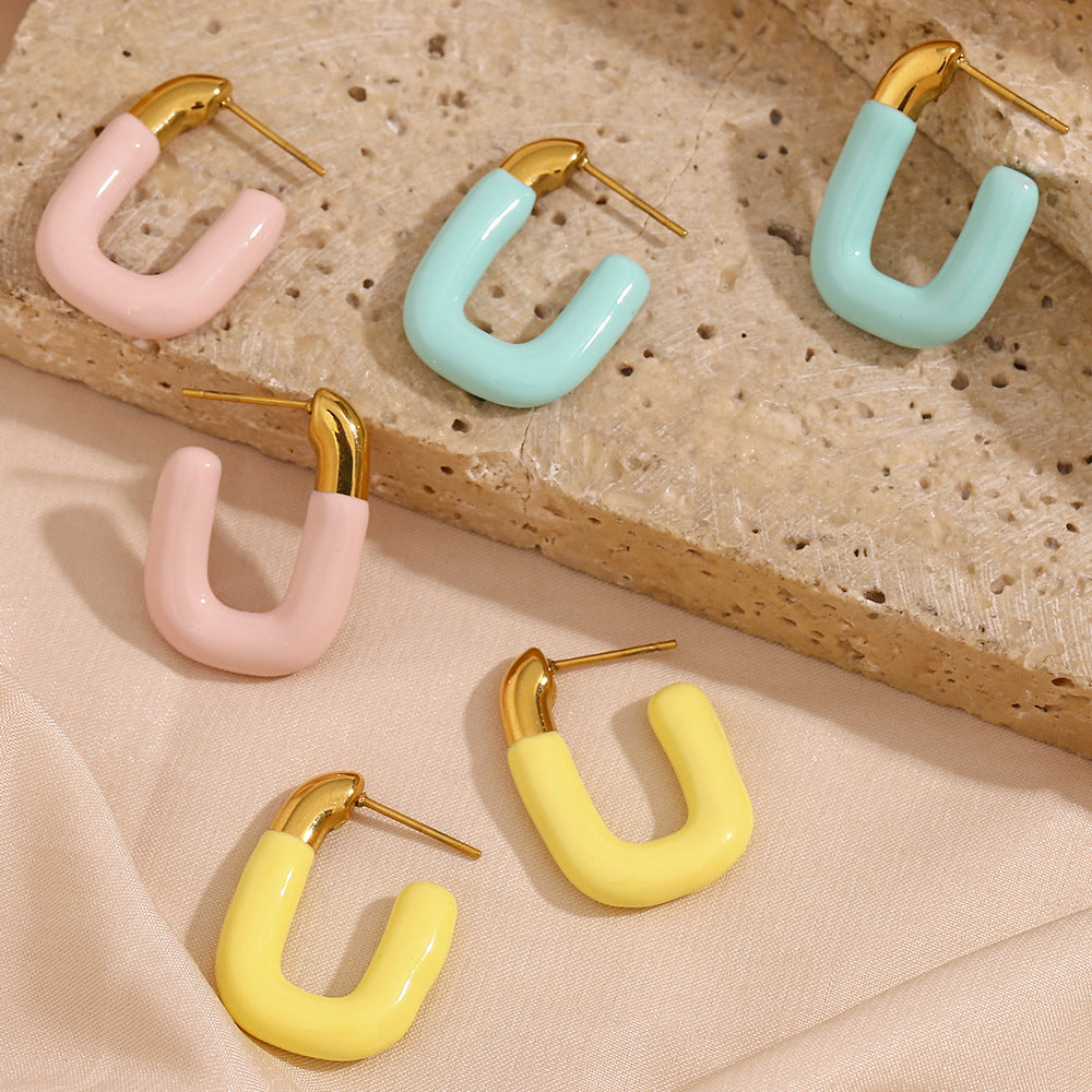 Fashionable And Personalized Candy Colored Earring Accessories