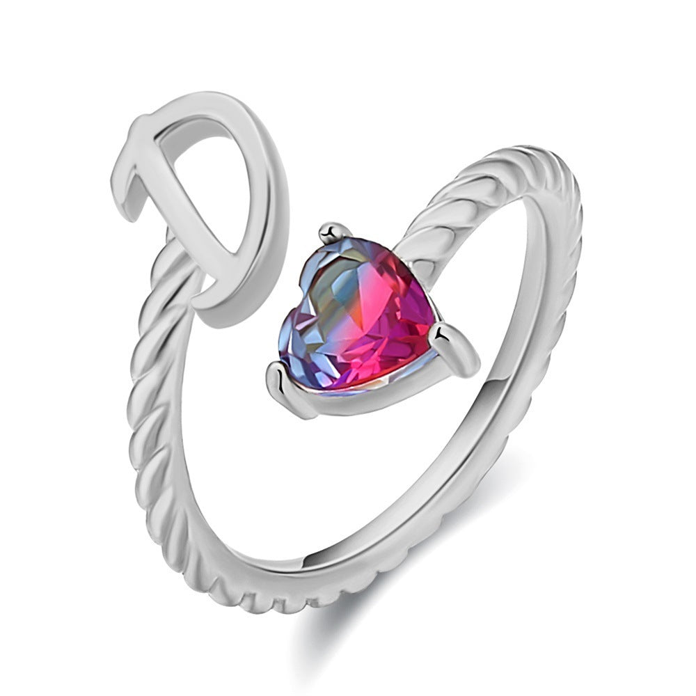 Love Letter Heart Ring - 925 Sterling Silver Fashion Statement Ring