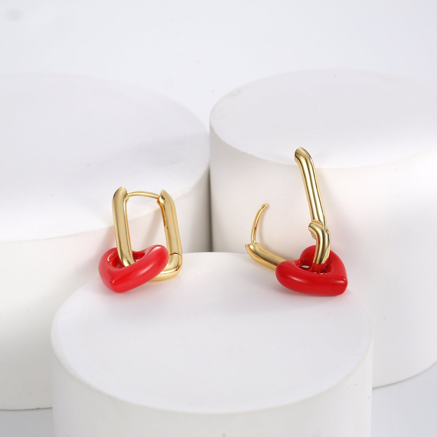 Contrast Color Love Ear Clip - Cold Special-interest Heart Design
