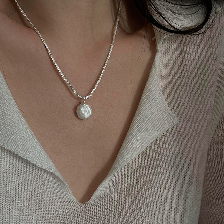 S925 Sterling Silver Baroque Pearl Necklace - Elegant Freshwater Pearl Jewelry USA
