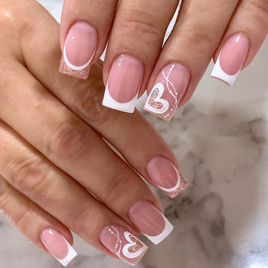 Simple Love Sweet Press-On Nails - Wearable Fake Nails Women's