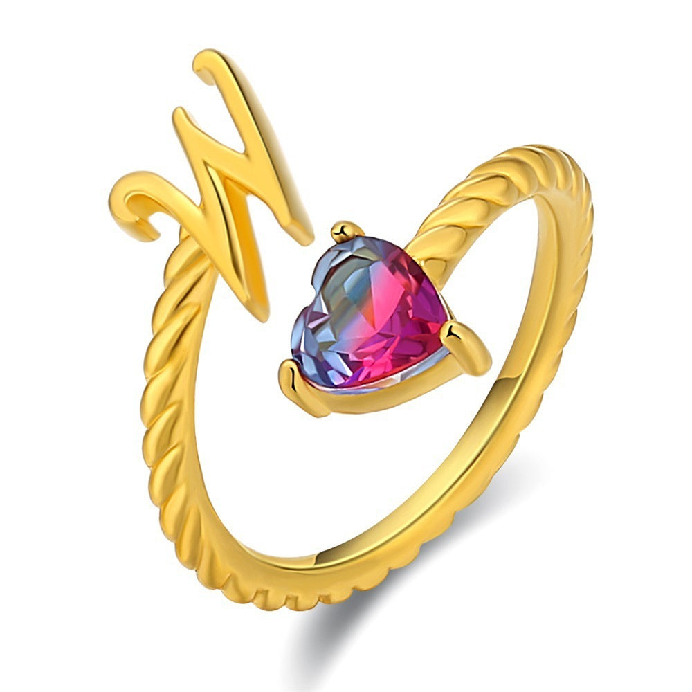 Love Letter Heart Ring - 925 Sterling Silver Fashion Statement Ring