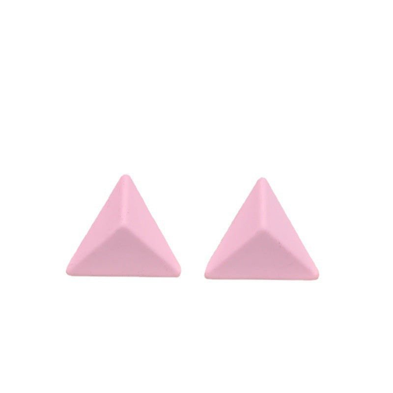Triangle Spray Paint Earrings - 12 Color 3D Artistic Geometric Studs