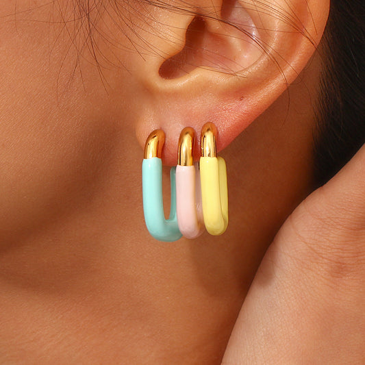 Fashionable And Personalized Candy Colored Earring Accessories