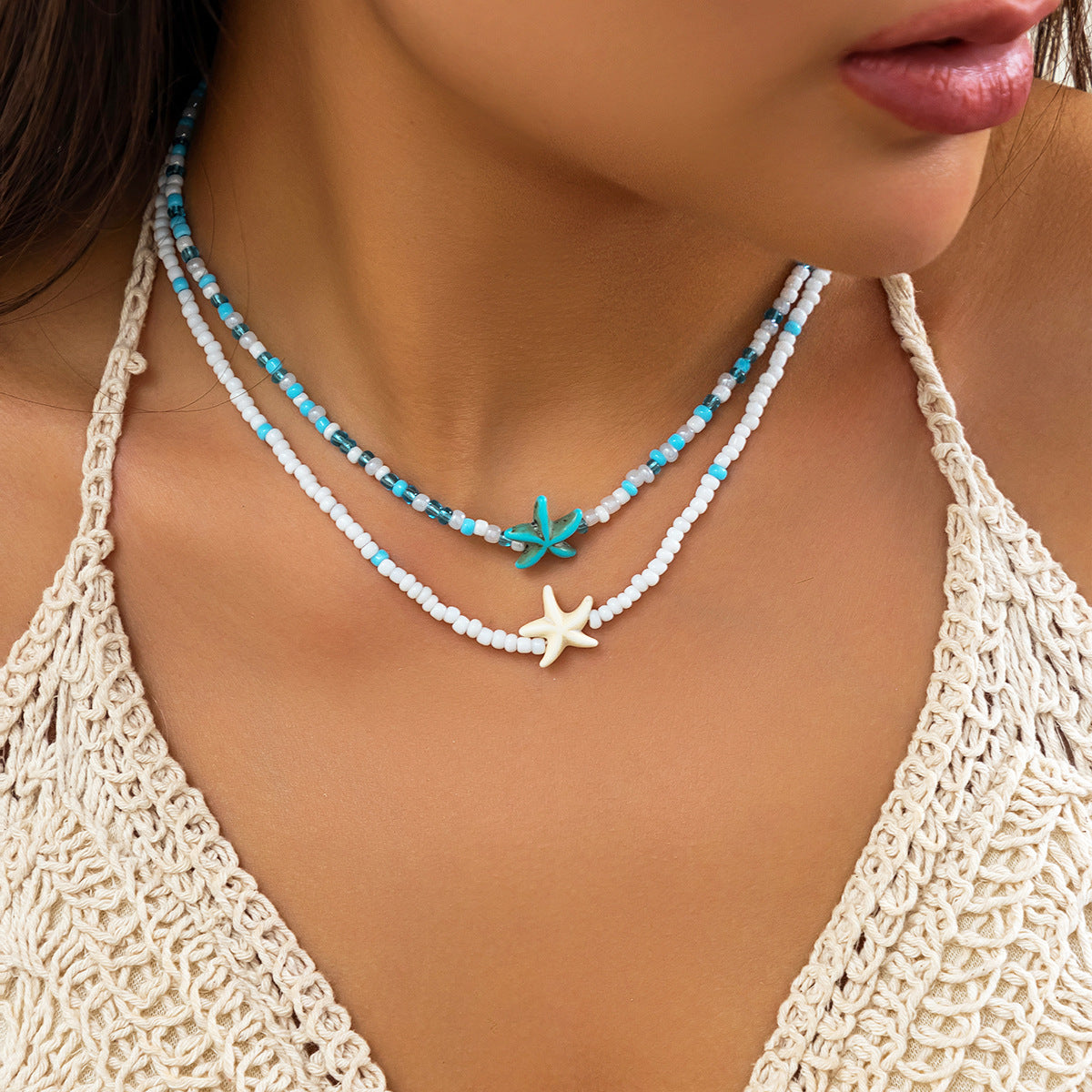 Starfish Shell Necklace - Ocean Beach Statement Jewelry USA