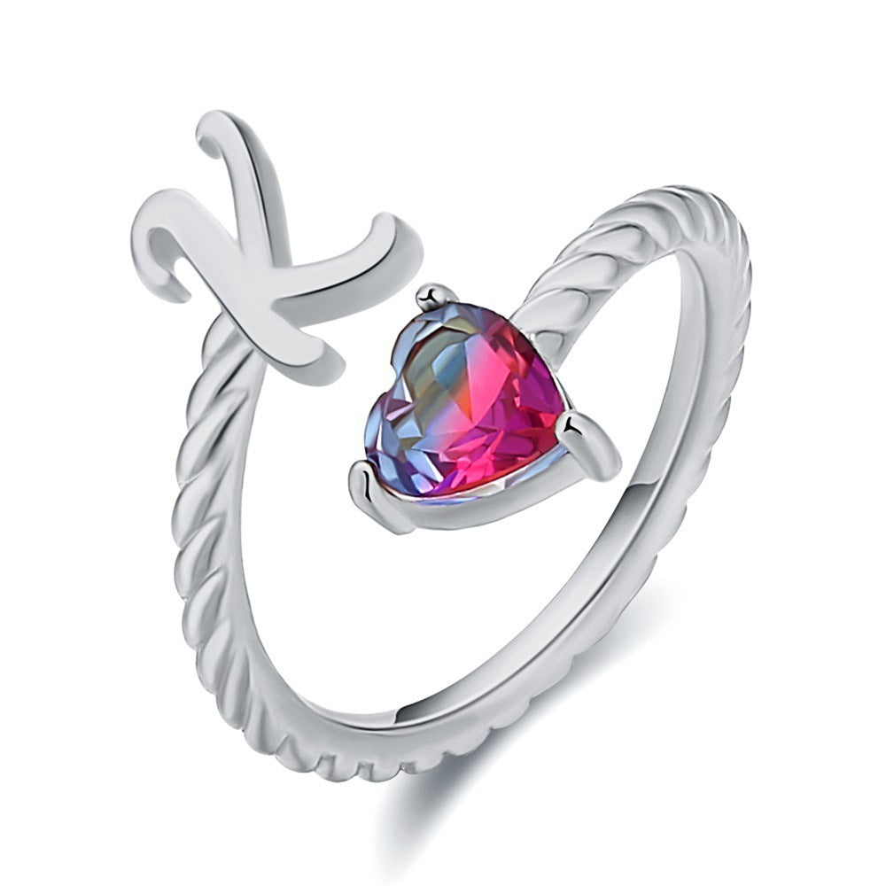 Love Letter Heart Ring - 925 Sterling Silver Fashion Statement Ring