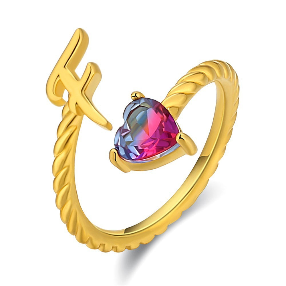 Love Letter Heart Ring - 925 Sterling Silver Fashion Statement Ring