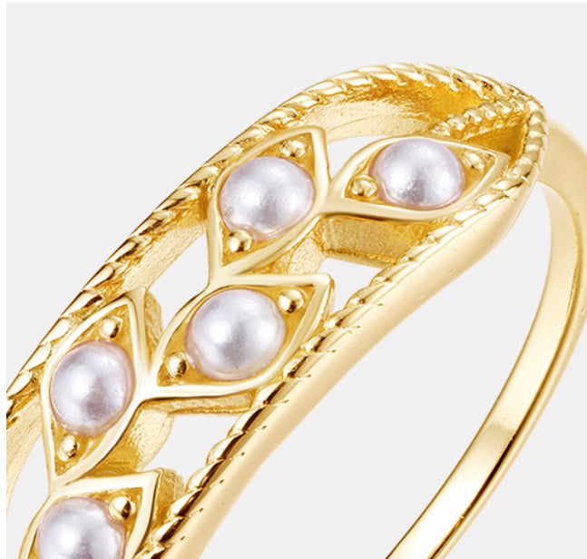 Shell Pearl Ring - Women's Fashion Personality Geometric Design