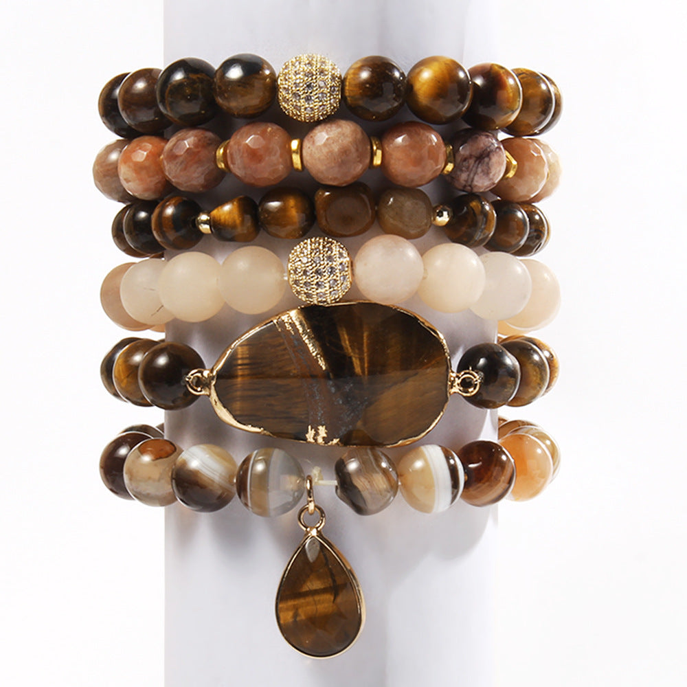 Women’s Glass Beaded Stretch Stackable Bracelet Set