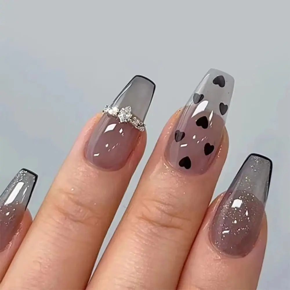 Ballerina Fake Nails French Detachable With design False Nails Full Cover Press on Nails