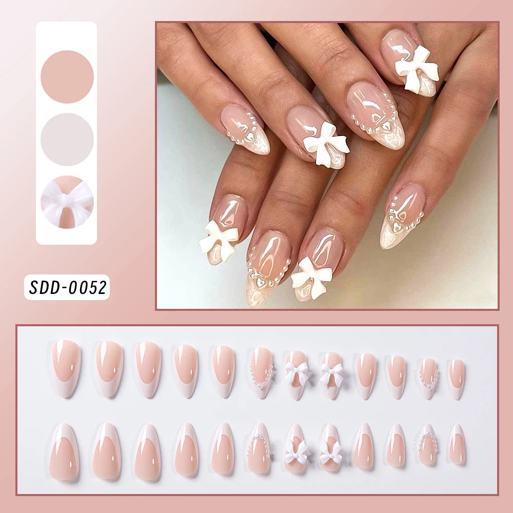 Square Head Flower Design Fake Nail Tips Acrylic Floral Wearable Ballet False Nail Artificial Full Cover Press on Nails