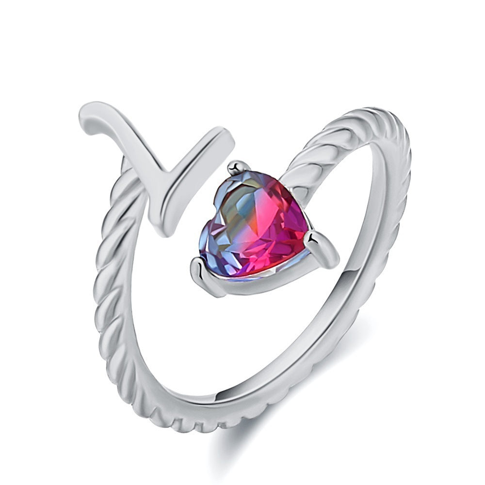 Love Letter Heart Ring - 925 Sterling Silver Fashion Statement Ring