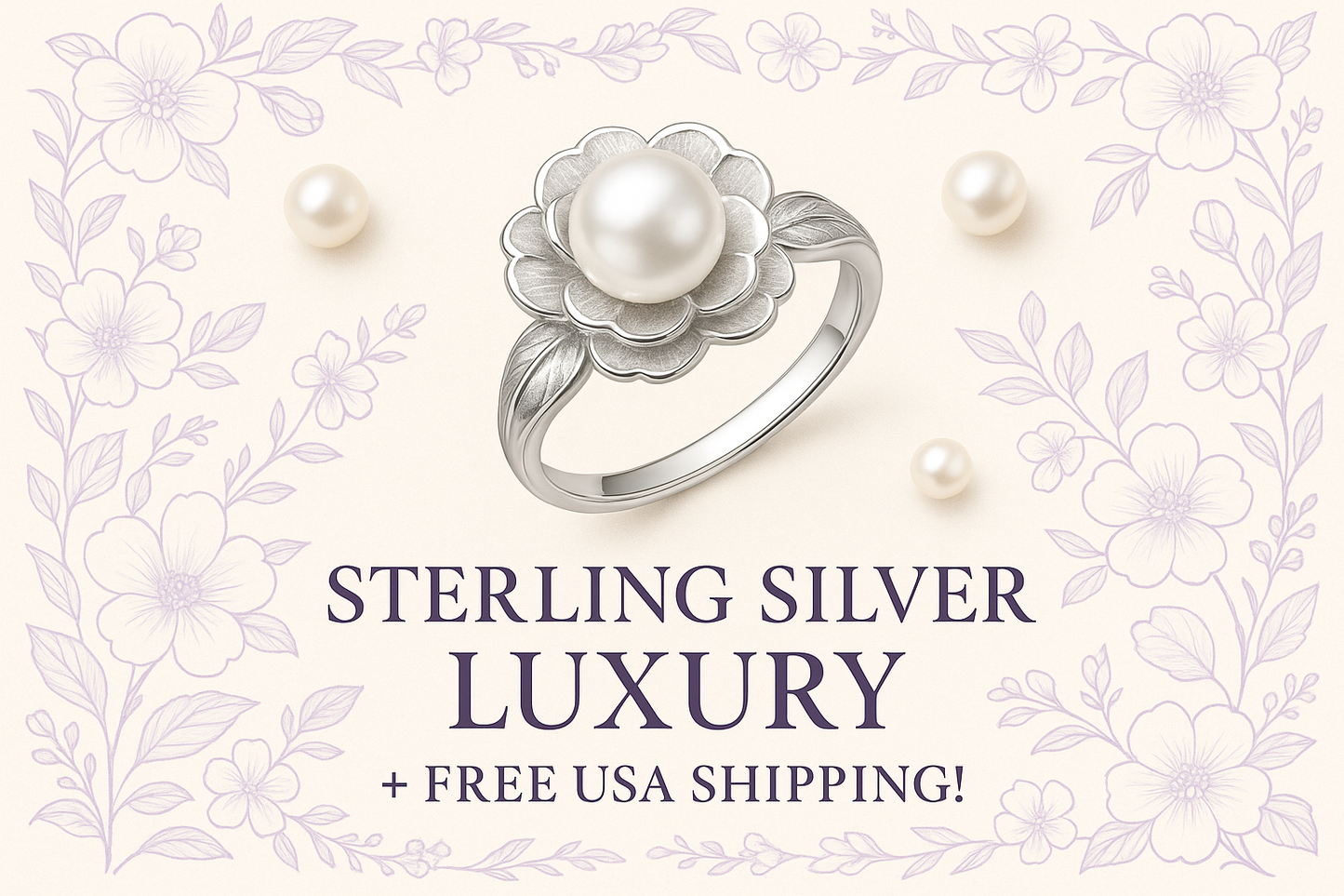 Pearl Camellia Flower Ring - Luxury 925 Sterling Silver Design