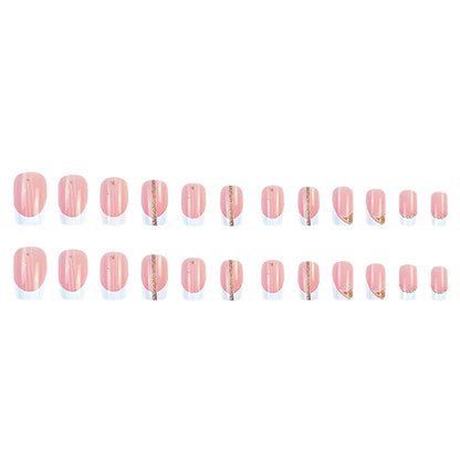 White French Press on Nails Gold Glitter Line.