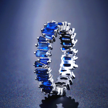 Colorful Crystals Ring Micro Inlay AAA Zircon