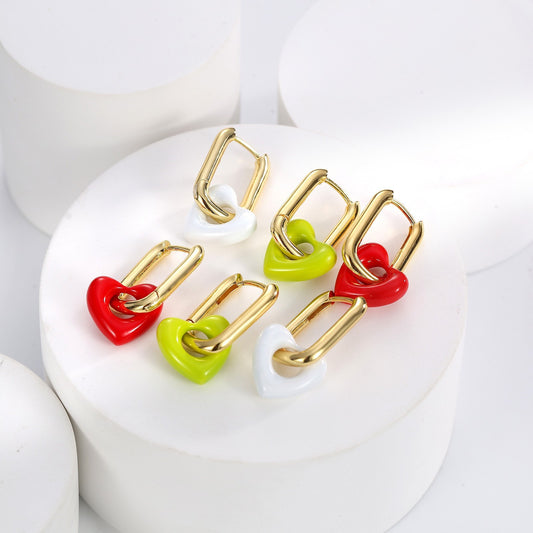 Contrast Color Love Ear Clip - Cold Special-interest Heart Design